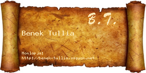 Benek Tullia névjegykártya